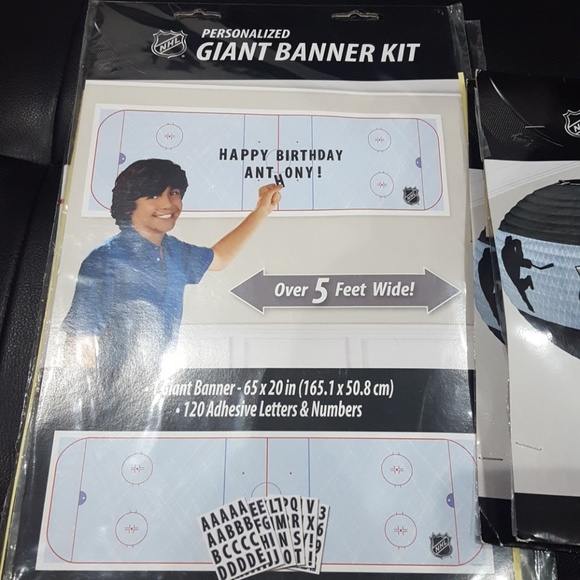 NHL Ice Hockey banner lantern birthday  Stanley Cup party decorations - Picture 2 of 3